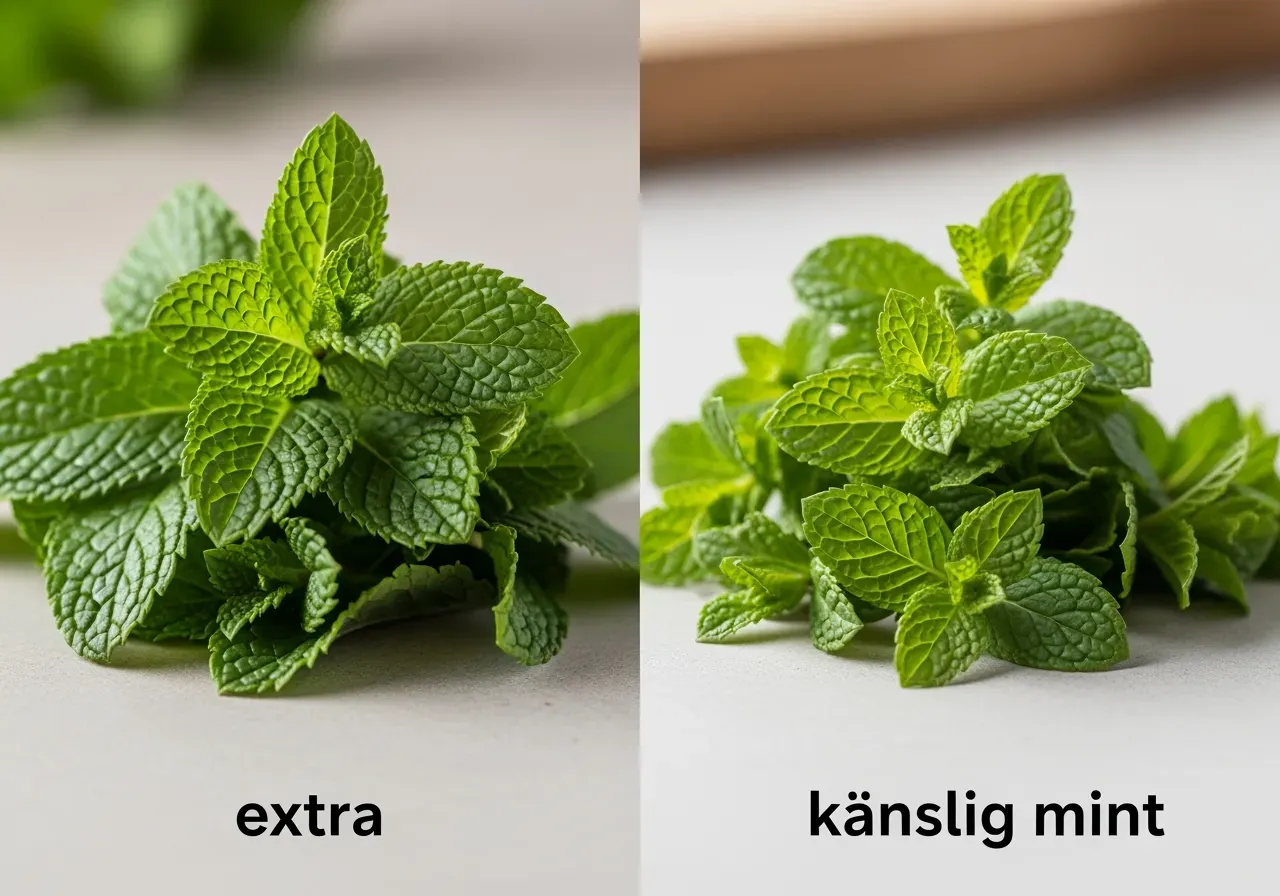 Val mellan extra och känslig mint