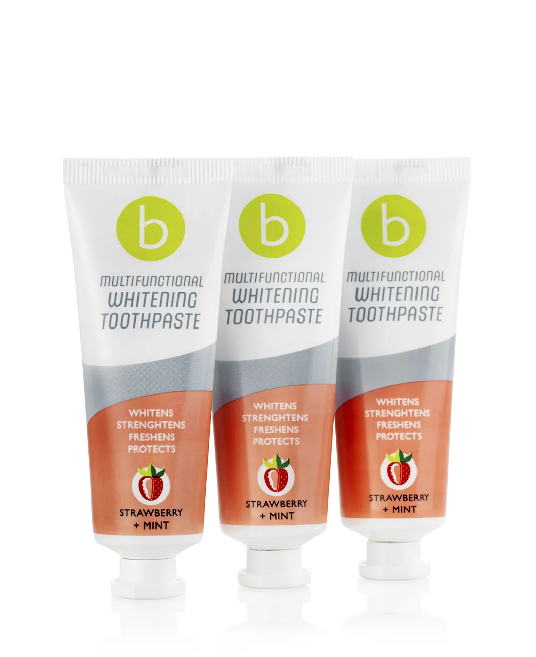 Multifunctional Whitening Tandkräm Jordgubb + Mint 75ml 3-pack